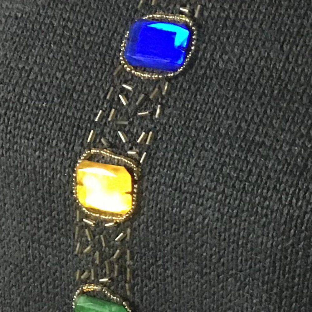 P.A. International Vintage Black Embellished Stones Sweater - Picture 5 of 13